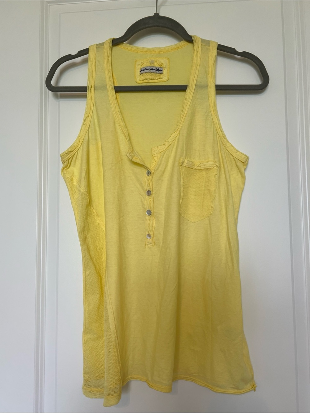 Vico Dritto Portofino Yellow super soft cotton mixed fabric Sleeveless Tank L/46
